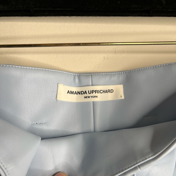 Amanda Uprichard Tessi Faux Leather Shorts in Blue - Picture 5 of 7